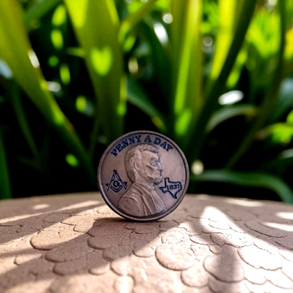 Vtg Masonic "Penny a Day" Lapel Pin